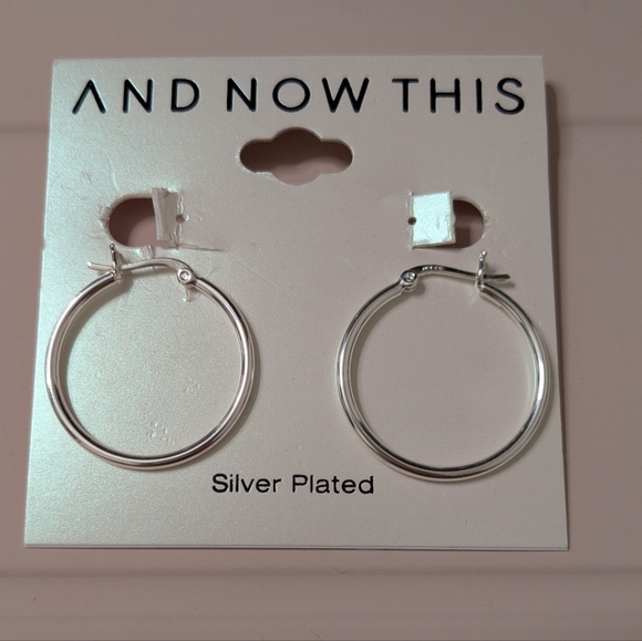 And Now This 30mm Silver Plated Hoop Earrings - Picture 1 of 4